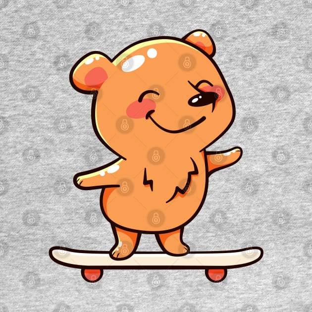 Bear on a skateboard by Nikamii